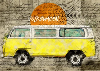 Camionnette vintage jaune