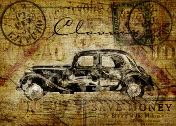 carte postal antique car