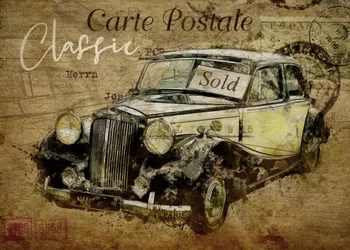 carte postal oldies car