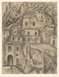 Maisons sur une pente de montagne