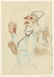 Clown et cavalier à cheval