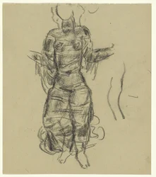 Femme dansant dans des draperies transparentes