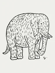 Éléphant (vers 1891-1941) – Dessin en haute résolution de Leo Gestel