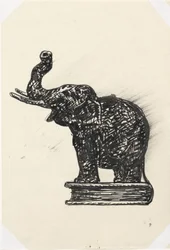 Éléphant sur livre (esquisse)