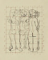 Esquisse de trois femmes nues