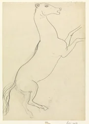 Cheval cabré sans crinière