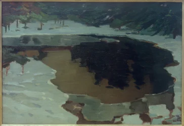 Lac de lande en hiver