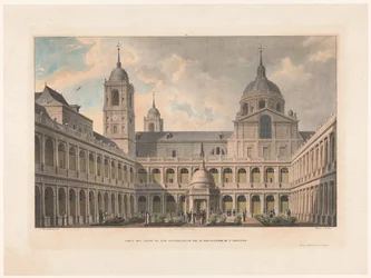 Vue de la Patio de los Evangelistas du Monasterio de San Lorenzo de El Escorial