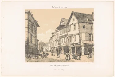 Vue de la Place des Cordeliers à Dinan (La France de nos jours)