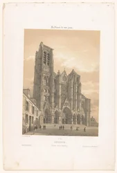Vue de la façade de la cathédrale de Bourges