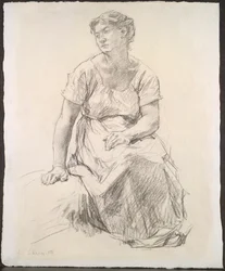 Paysanne assise, vers 1885