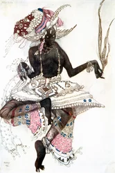 Conception de costume de bayadère pour Le Dieu Bleu, 1911