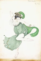 Conception de costume pour "Bacchanale", ballerine soliste