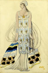 Costume pour Ida Rubinstein dans le drame Phèdre de Jean Racine - Bakst, Léon (1866-1924) - 1923