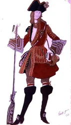 Conception de costume pour le Prince Charmant chassant, de La Belle au bois dormant