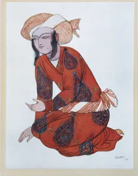 Costume pour le ballet Shéhérazade de N. Rimski-Korsakov, 1922