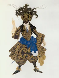 Esquisse de costume pour un personnage du ballet ...