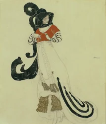 Dessin de costume de fantaisie, vers 1914