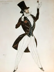 Florestan, dessin pour un costume pour le ballet Carnaval composé par Robert Schumann, 1919