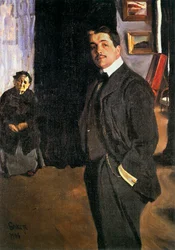 Serge de Diaghilev, fondateur des Ballets Russes (huile sur toile)