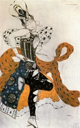 Le Péri, esquisse de costume pour le ballet de Paul Dukas (aquarelle, gouache et crayon sur papier)