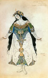 La Princesse, esquisse de costume pour le ballet " L