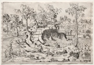 Paysage avec putti, vers 1550