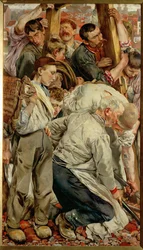 Les hommes - gauche (peinture sur toile)