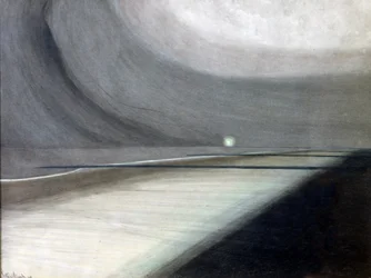 Plage au clair de lune, paysage marin avec lumière