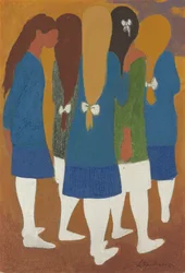 Filles avec des bas blancs