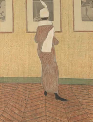 Femme à une exposition