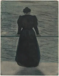 Femme au bord de la mer