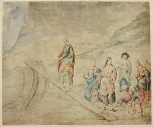 Homme montant sur une planche pour embarquer