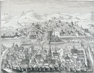 Grande vue en perspective de Paris en 1607, d