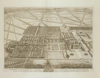 Badminton House dans le Comté de Gloucester, gravé par Johannes Kip (vers 1652-1722)