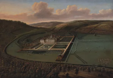 La perspective sud-est de Hampton Court, Herefordshire