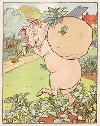 Les trois petits cochons (lithographie couleur)