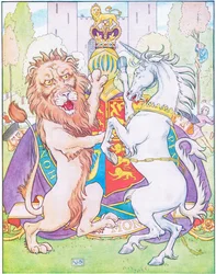 Le lion et la licorne se battaient pour la couronne