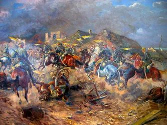 Attaque des uhlans polonais sur les bolcheviks près de Sloutsk, 1919, 1920