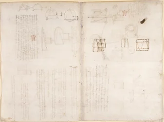 Arundel 263, f.130v, f.133 Page blanche avec diagrammes, du 
