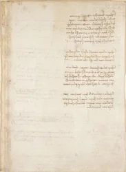 Arundel 263, f.151, Notes de Léonard de Vinci du 