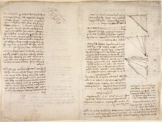 Arundel 263, f.216v, f.217 Notes et croquis du 