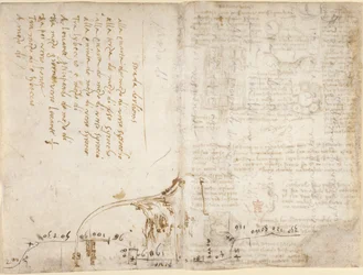 Arundel 263, f.263v, f.270 Note et croquis décrivant l