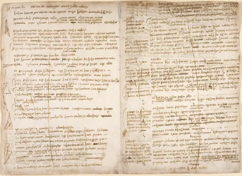 Arundel 263, f.267v, f.266, Notes et diagrammes sur la définition mathématique du point, de la ligne et de la surface, pour le 