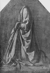 Moulage de draperie pour une figure agenouillée à gauche, vers 1475, 1945