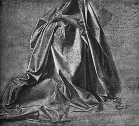 Moulage de draperie pour une figure agenouillée à droite, vers 1470