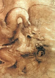 Détail du dragon du dessin « Combat entre un dragon et un lion »