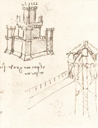 Dessin de projets pour châteaux et villas, vers 1472-1519, 1883