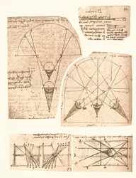 Cinq diagrammes illustrant la théorie de la lumière et de l