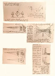 Cinq dessins illustrant la théorie de la peinture, vers 1472-1519